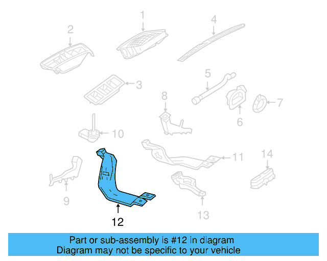 Instrument Panel Air Duct 1KM-819-805 - View 39