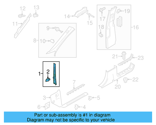 Cowl Trim 7P0-868-238-B-95T - View 6