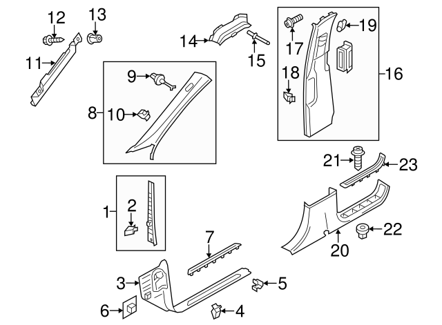 Front Sill Plate Retainer 7L0-867-208-A - View 19