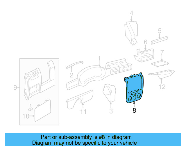 Instrument Panel Bezel 5K0-858-069-P-1QB - View 16