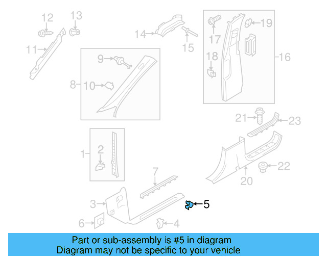 Front Sill Plate Retainer 7L0-867-208-A - View 20