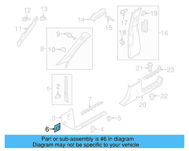 Front Sill Plate Retainer 7L0-867-208-A - View 5