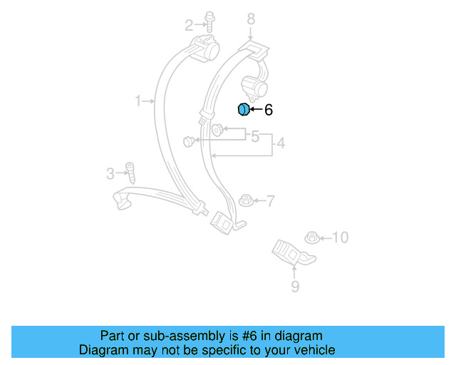 Center Belt Assembly Nut N-989-910-01 - View 16