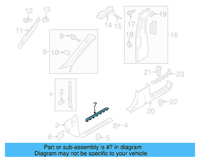 Front Sill Plate Insert 7P0-853-656-95T - View 4