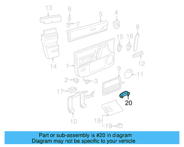 Door Interior Reflector 1H0-947-419-A - View 4