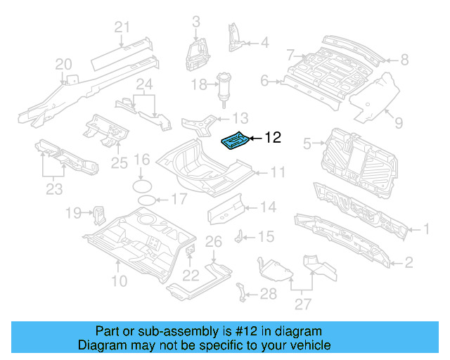 Floor Pan Mount 8E0-804-387-A - View 7