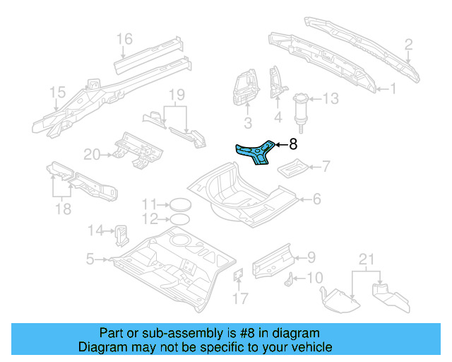 Floor Pan Reinforcement 8E0-802-715-A - View 5