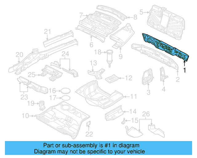Rear Body Panel 3B9-813-301-F - View 10