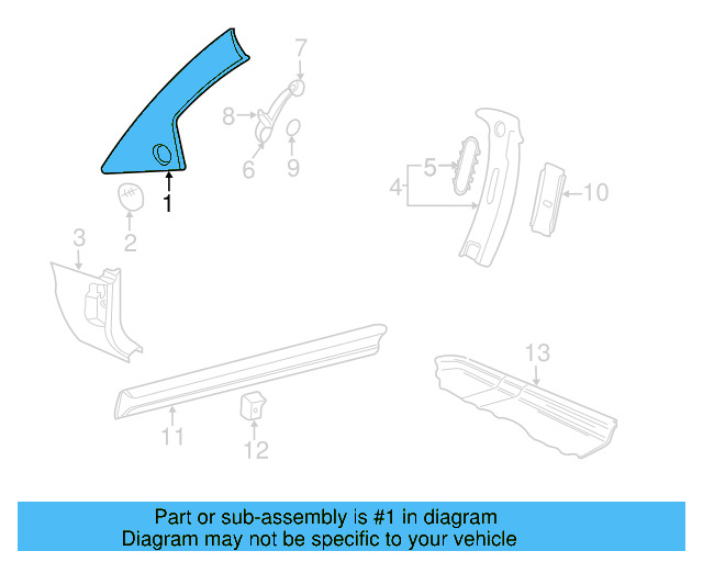 Windshield Pillar Trim 1C0-867-234-N-6N6 - View 5