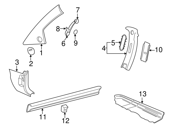 Center Pillar Trim Cover 1J0-868-337-Y20