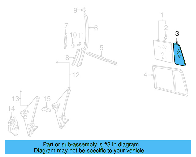 Fixed Glass 1J9-845-216-A - View 2