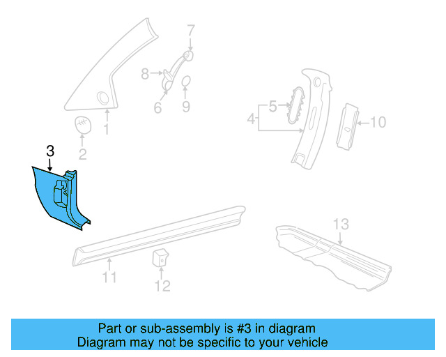Kick Panel Trim 1C1-863-483-B-U71 - View 3