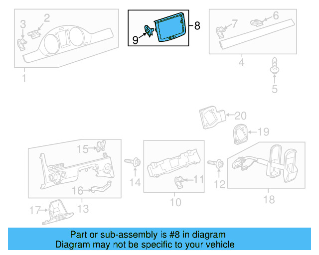 Center Bezel 3AA-858-069-C-PD4 - View 3