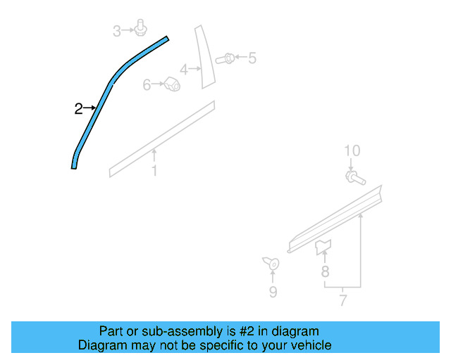 Frame Molding 5N0-837-643-C-3Q7 - View 3