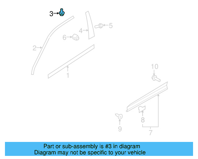 Frame Molding Clip 3C0-837-975 - View 5