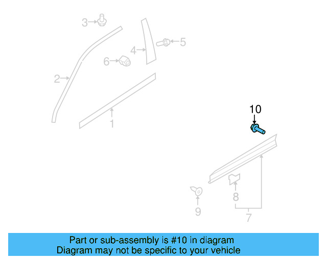 Upper Center Pillar Trim Screw N-911-580-01 - View 10