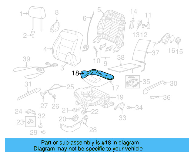 Seat Track Adjust Handle 1J0-881-254-E-B41 - View 18
