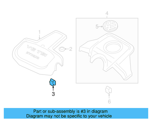 Engine Cover Clip 079-103-314 - View 5