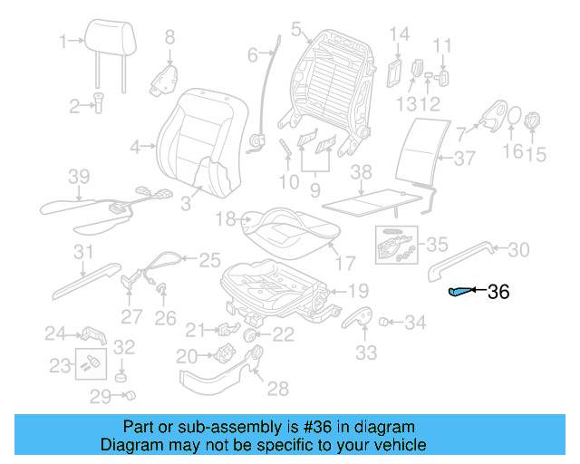 Adjust Lever Cap 1J0-881-171-C-B41 - View 13
