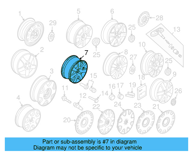 Wheel, Alloy 1C0-601-025-G-091 - View 14