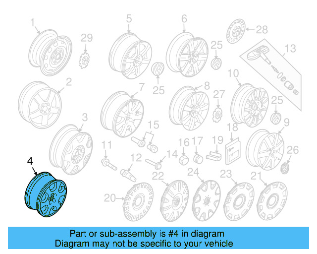 Wheel, Alloy 1C0-601-025-G-091 - View 15