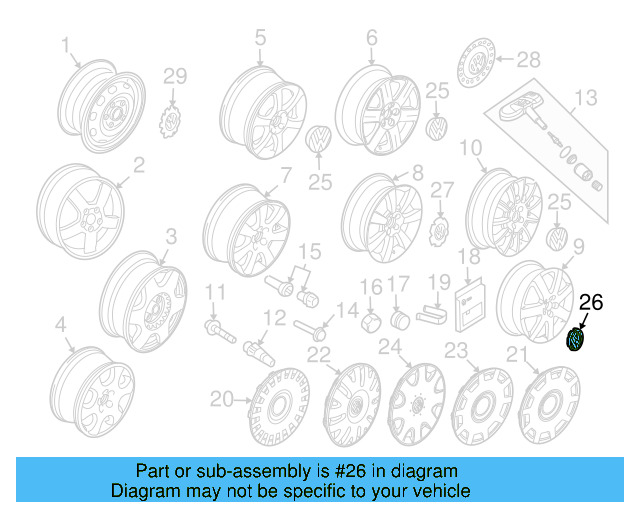 Hub Cap 1C0-601-149-A-GRB - View 4