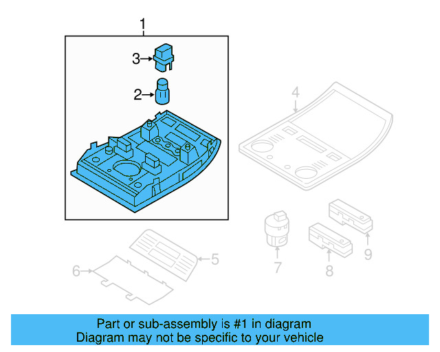 Overhead Console 7P6-947-105-AG-PA2 - View 3