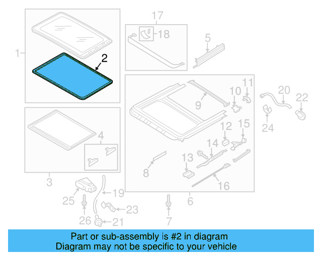 Sunroof Glass Gasket 8D0-877-297 - View 12