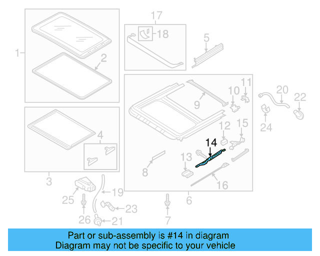 Sunroof Guide Jaw 8D5-877-151-A - View 39