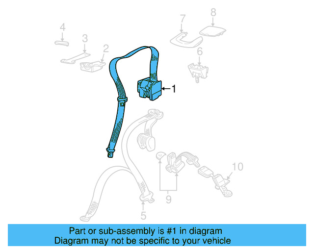 Lap & Shoulder Belt 3B5-857-805-D-HCR