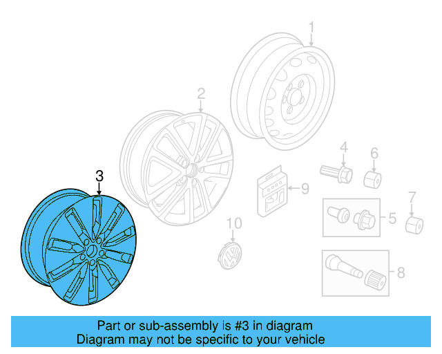 Wheel, Alloy 1T0-601-025-M-8Z8 - View 9