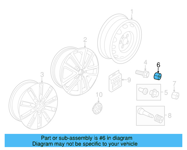 Wheel, Alloy 1K0-601-025-AG-AX1 - View 17