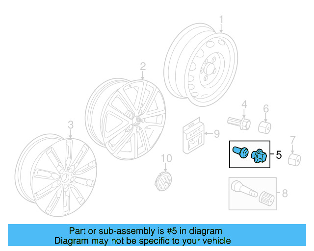 Wheel, Alloy 5C0-601-025-BP-FZZ