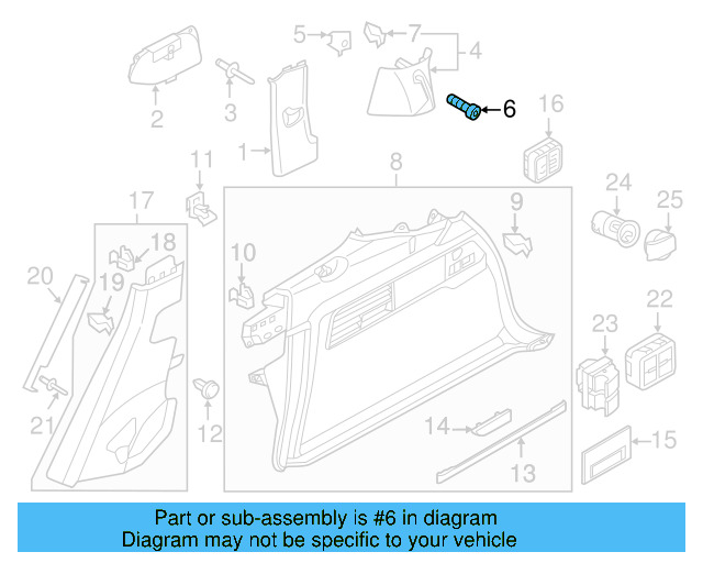 Rear Trim Screw N-106-706-01 - View 3