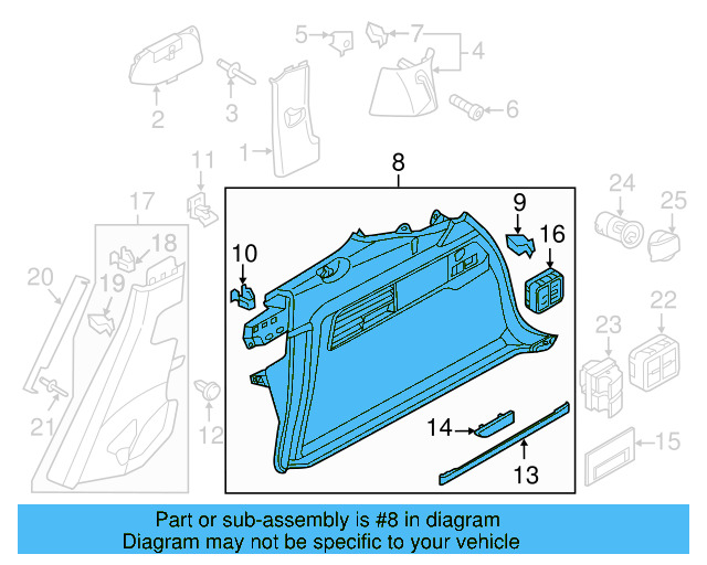 Quarter Trim Assembly 7P6-867-038-F-EOB - View 7