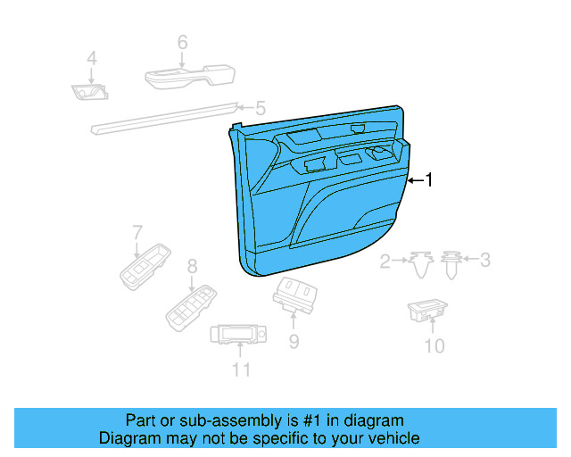 Door Trim Panel 7B0-867-012-D-XD1 - View 3