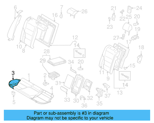 Seat Cushion Pad 1K5-885-375-G - View 3