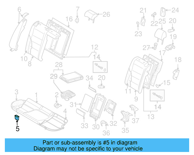 Seat Frame Grommet 1K0-886-373-C - View 12