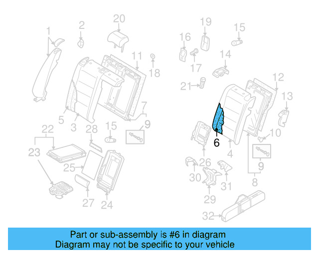 Seat Back End 1K5-885-703-AF-3Z6 - View 2