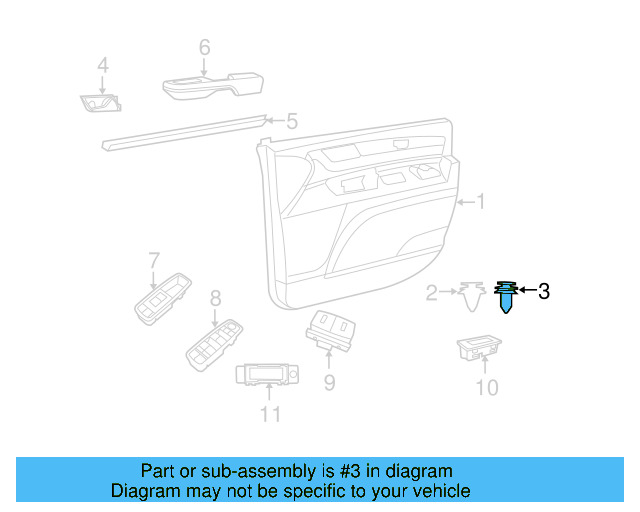 Door Trim Panel Clip 7B0-867-199 - View 5