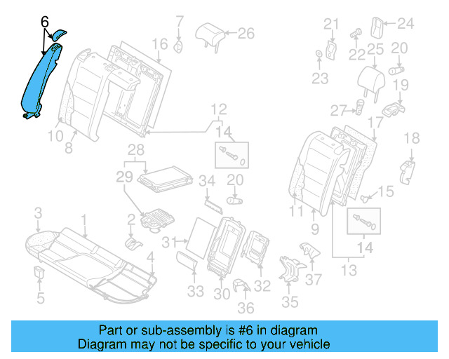 Seat Back End 1K5-885-703-AF-3G2