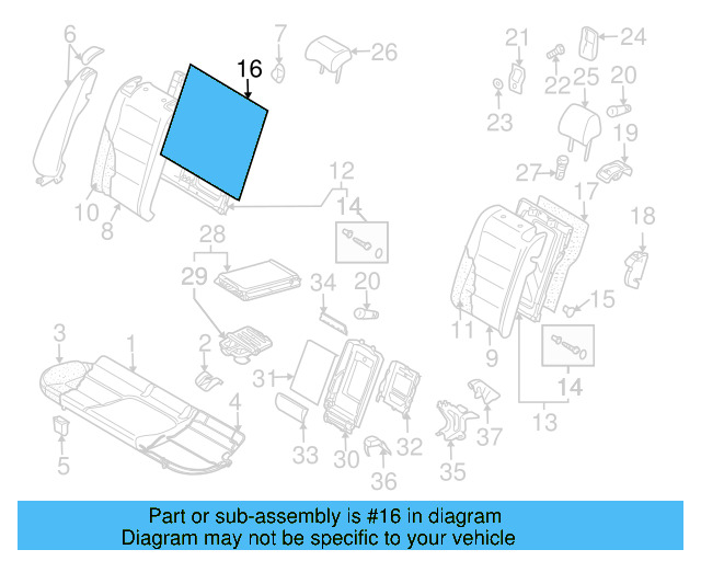 Seat Back Panel 1K0-885-754-R-1BS