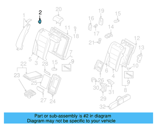 Seat Back End Cap 1K0-886-201 - View 4