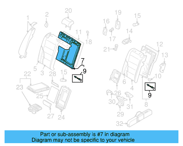 Seat Back End Cap 1K0-886-201 - View 5