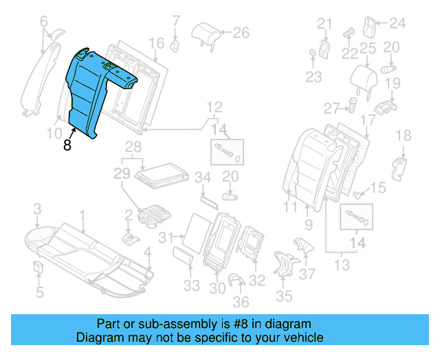 Seat Back Cover 1K5-885-806-Q-SNJ