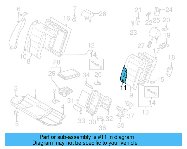 Seat Back Frame 1K5-885-501-H-1BS - View 13