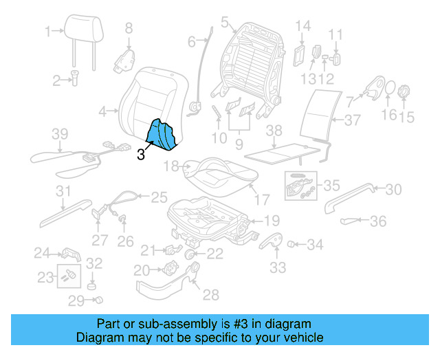 Seat Back Pad 1C0-881-775-J - View 6
