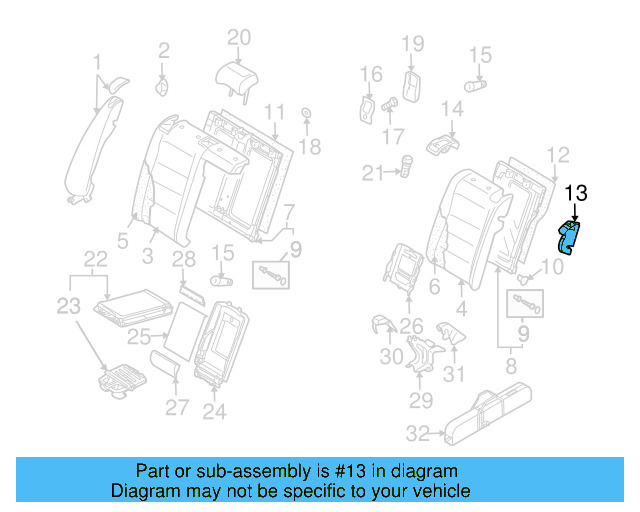 Seat Back Frame 1K5-885-501-H-1BS - View 5