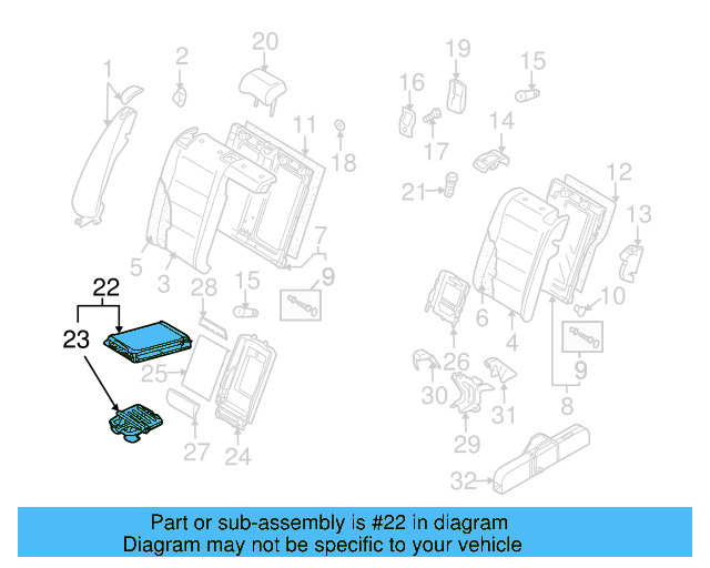 Seat Armrest 1K5-885-081-AF-3Z6 - View 6