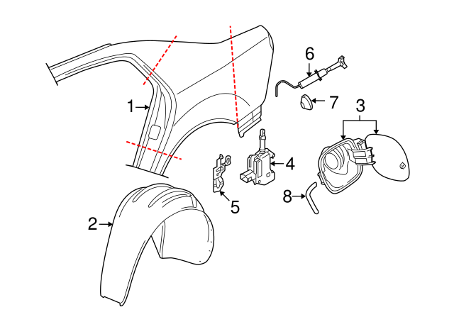 Fuel Door (Unpainted) 3d0809857fgru